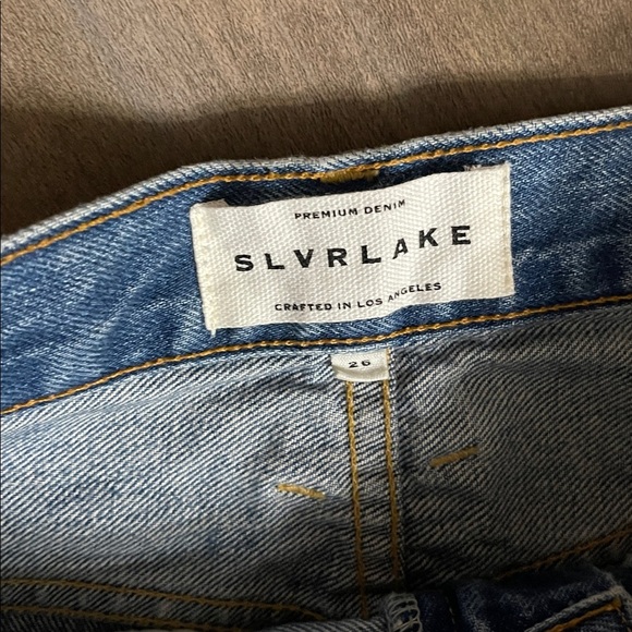 REVOLVE SLVRLAKE London Gimme Shelter Distressed Knee Straight leg Jeans Size 26 - Picture 4 of 9